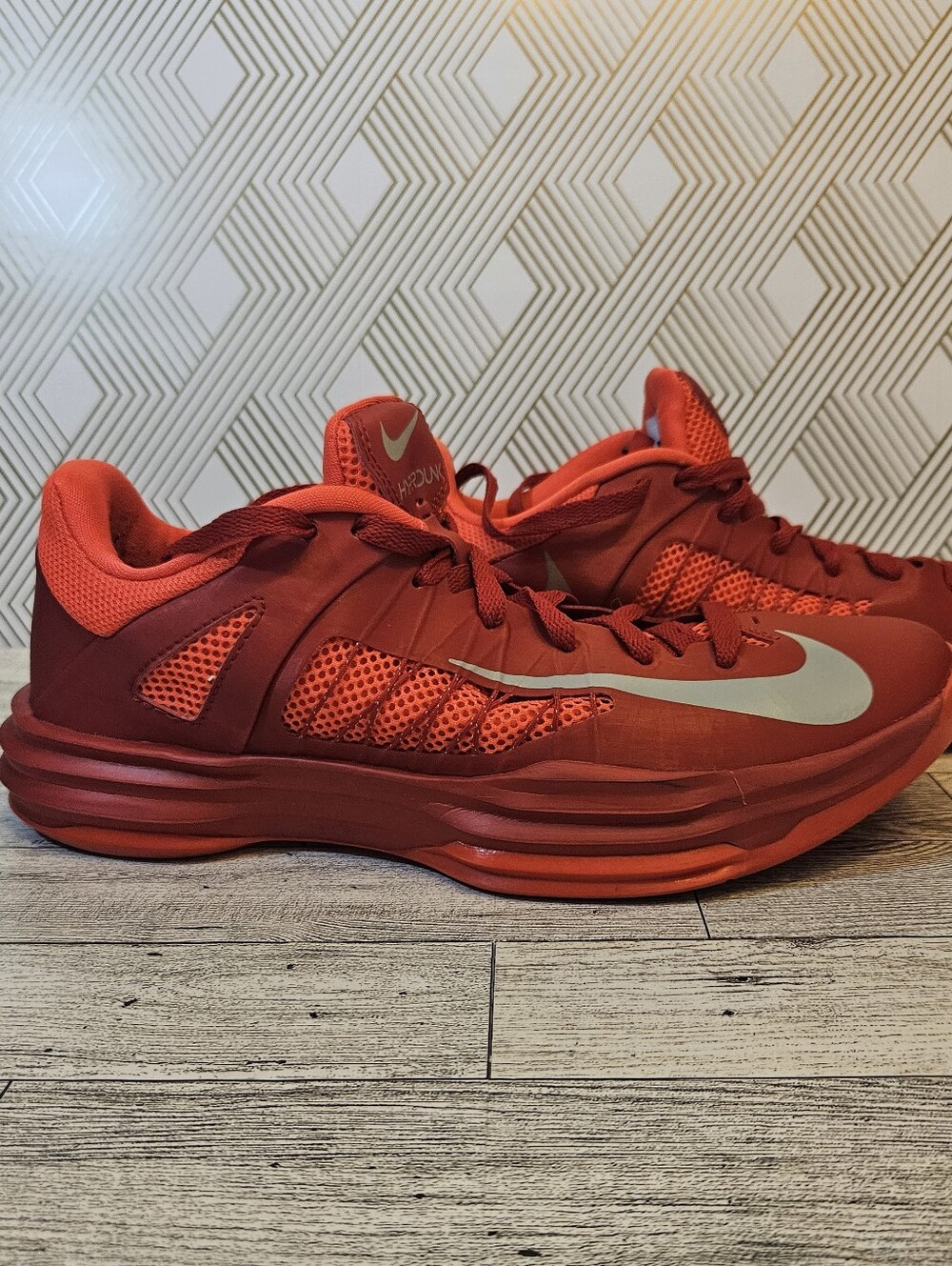 Nike Air Hyperdunk 2012 Low Red Crimson Mens Size 9 Basketball Shoes Rare